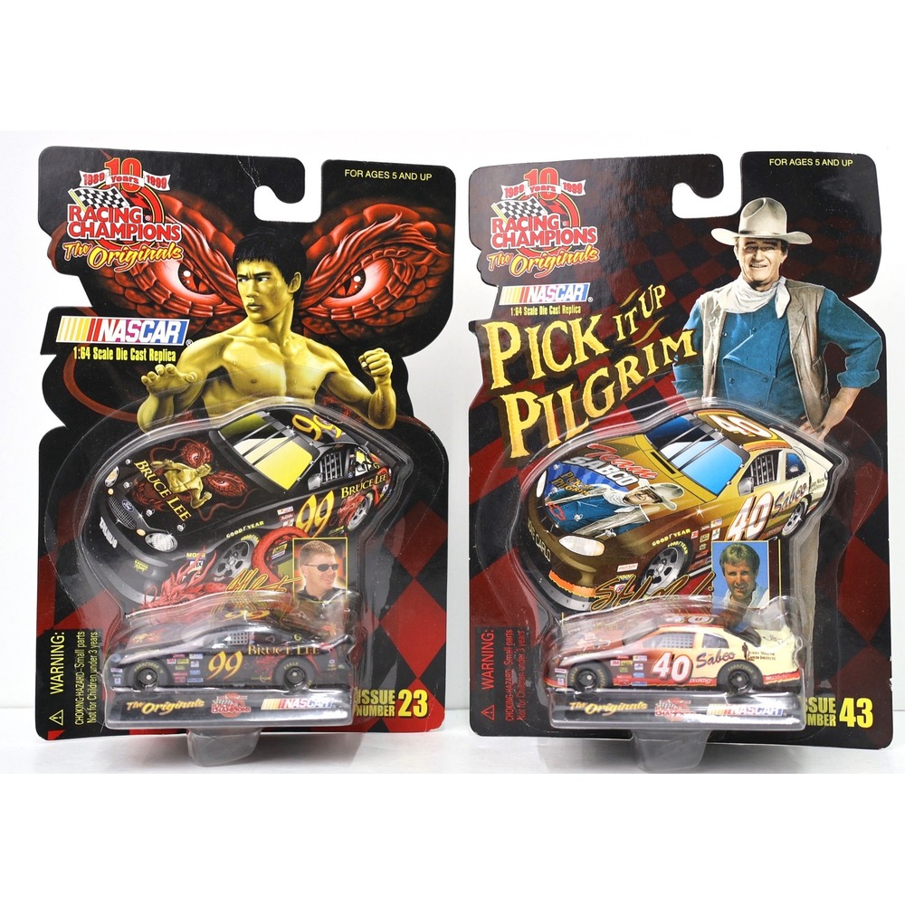 Racing Champions NASCAR Bruce Lee John Wayne Diecast 1:64 New 2pc Set 1998